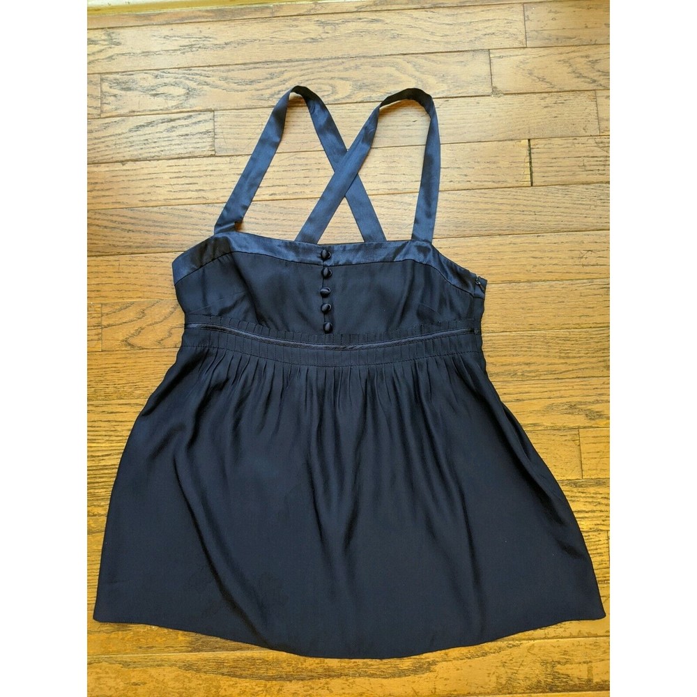 J. Crew Size 0 Navy Blue Silk Cross Strap Camisole Tank Style 86841